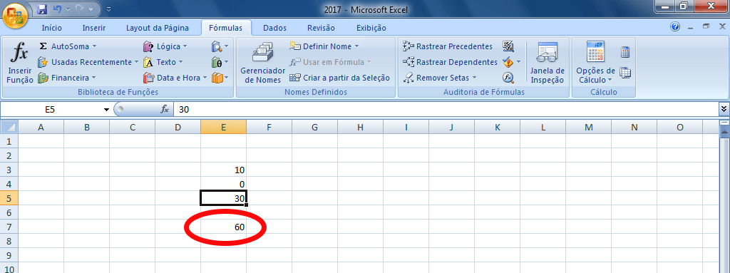 Função Soma do Excel não calcula automaticamente 2 Excel - Valor alterado na célula, mas o total permanece