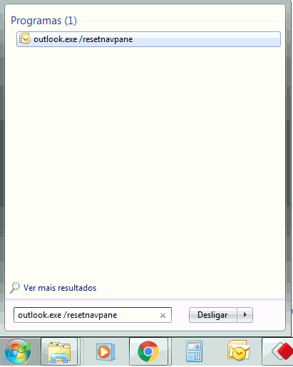 Não é possível iniciar o Microsoft Outlook 2 Restaurar painel de navegação do Outlook