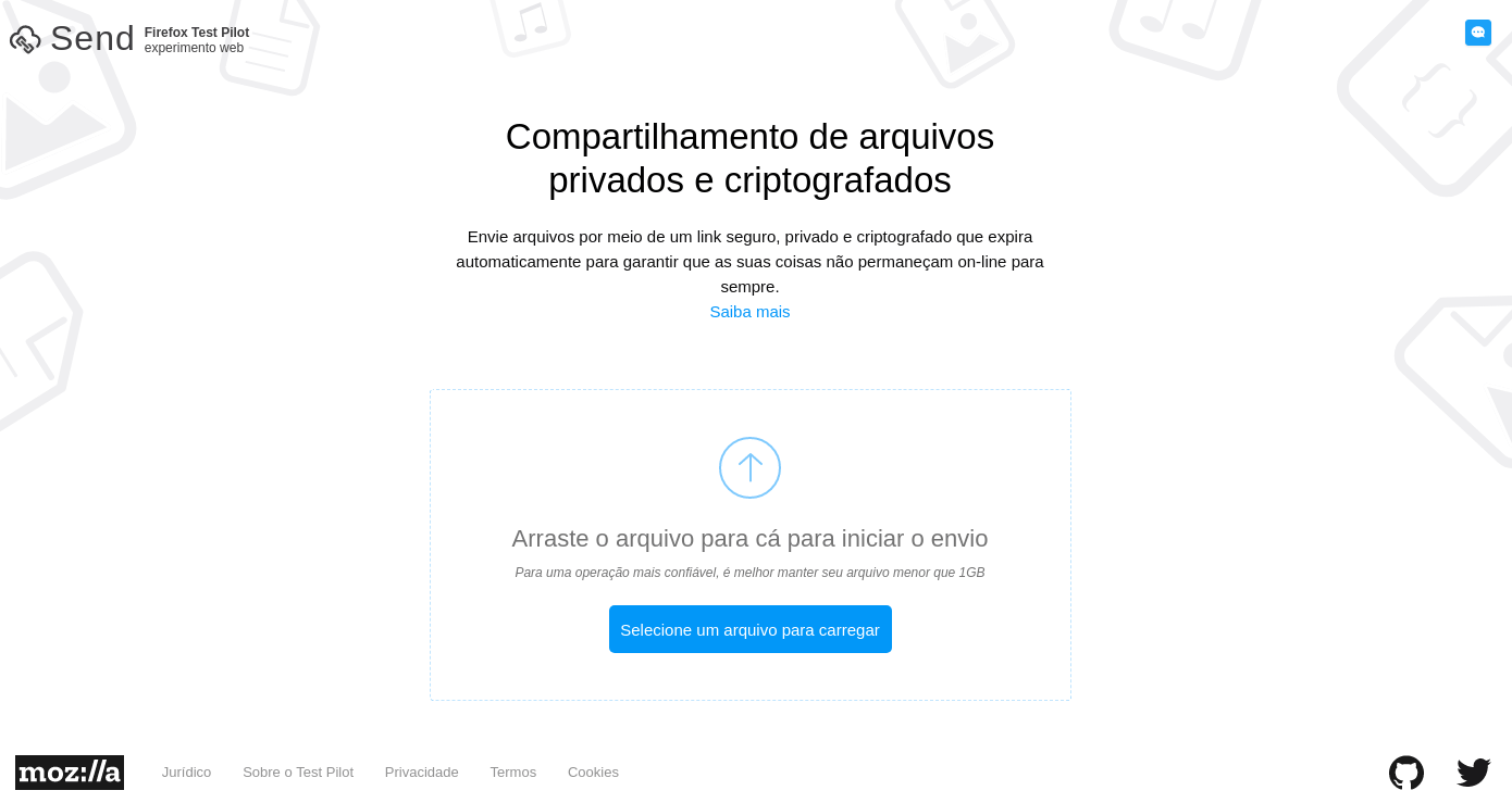 Enviar arquivos grandes pelo Firefox Send 1 Apresentando o Firefox Send