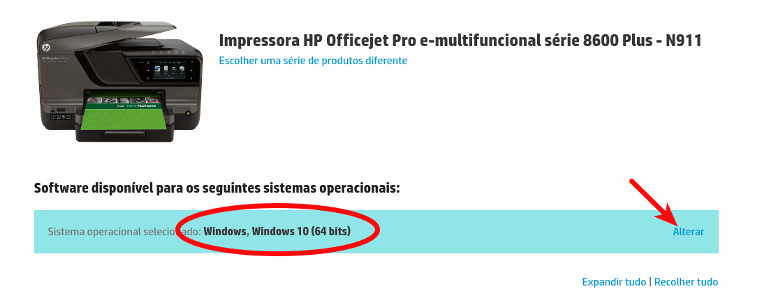 Selecione seu sistema operacional