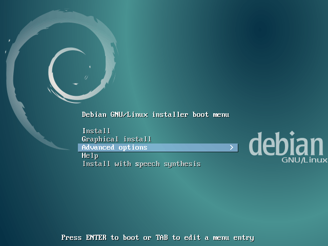 Corrigir sistema de arquivos inconsistente no Linux 1 Menu Principal da instalação do Debian