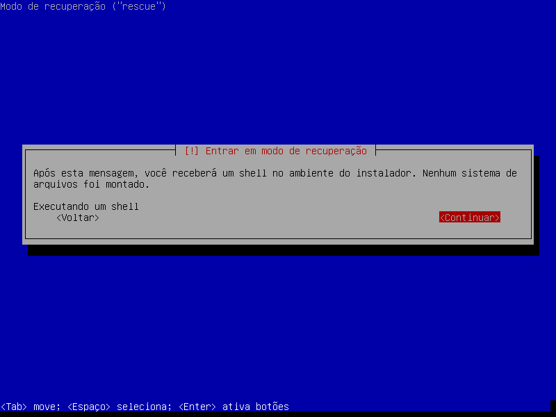 Corrigir sistema de arquivos inconsistente no Linux 8 Executando um shell
