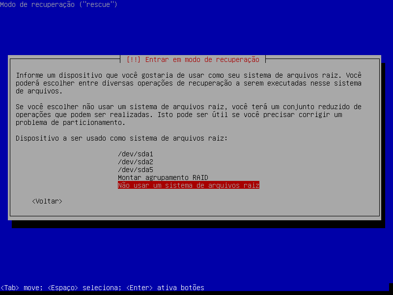 Corrigir sistema de arquivos inconsistente no Linux 6 Não usar um sistema de arquivos raiz