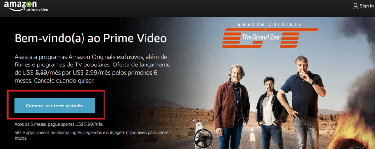 Amazon Prime Vídeo - Teste gratuito