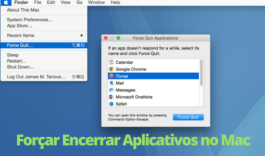 Forçar encerrar aplicativo no Mac