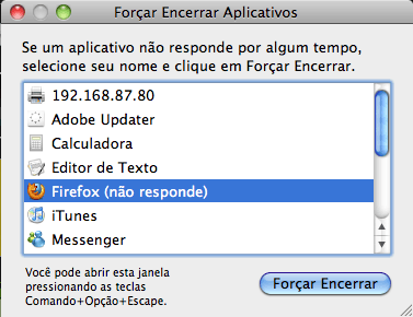 Forçar Encerrar Aplicativo no Mac