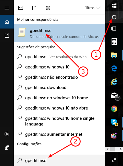 Buscar gpedit.msc