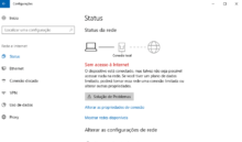 Windows 10 não obtem endereço IP com fio ou sem fio