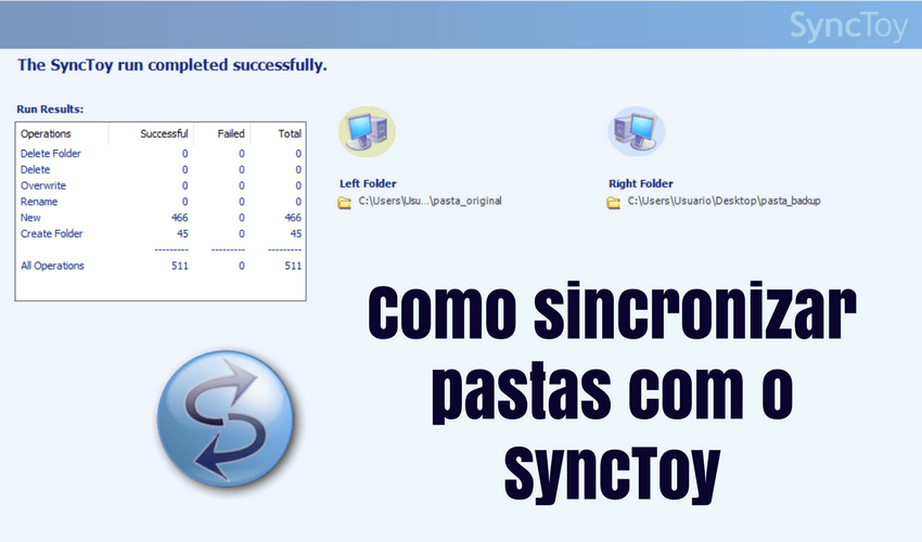 Backup simples e rápido com SyncToy 1