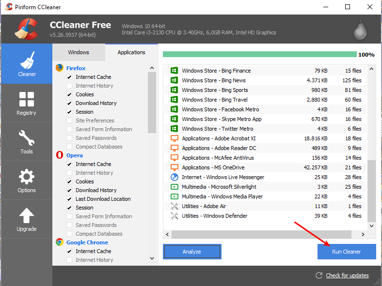 Usando o CCleaner para fazer uma limpeza em seu PC ou Mac 5 Executar limpeza