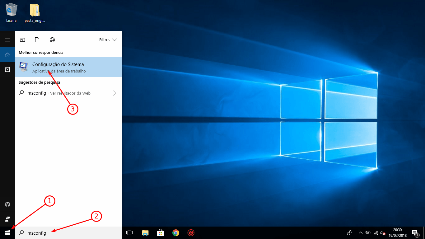 3 maneiras de reiniciar o Windows 10 em Modo de Segurança 10 Localizando o msconfig