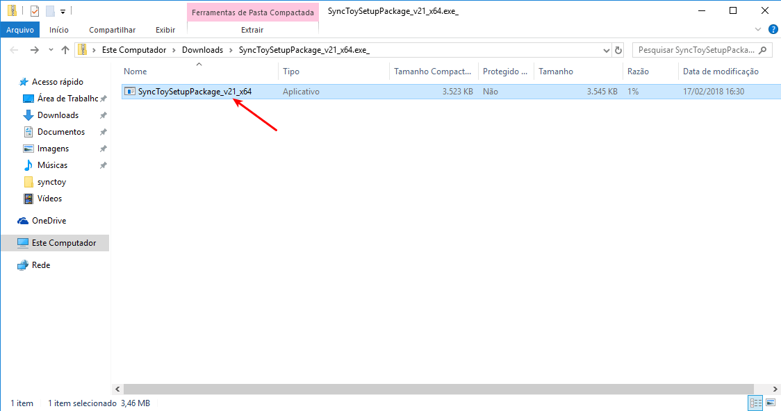 Backup simples e rápido com SyncToy 4 Abrir instalador novamente