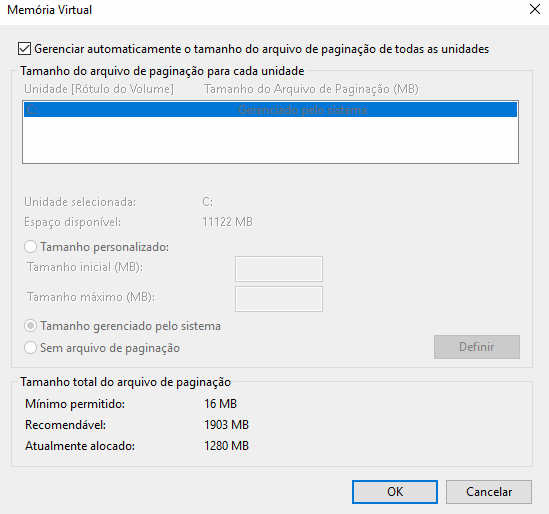O que é o arquivo PAGEFILE.SYS ? 5 Modelo padrão da memória virtual