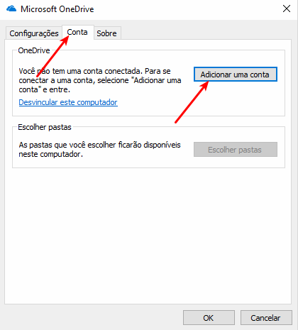 Adicionar conta do OneDrive