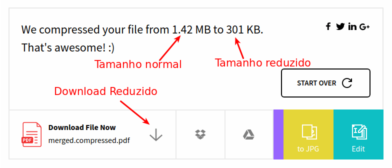 Como Unir 2 ou mais arquivos PDF em arquivo único 6 SmallPdf - Download reduzido