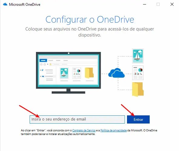 OneDrive - Inserir e-mail