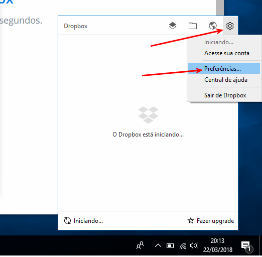 Dropbox - Preferências