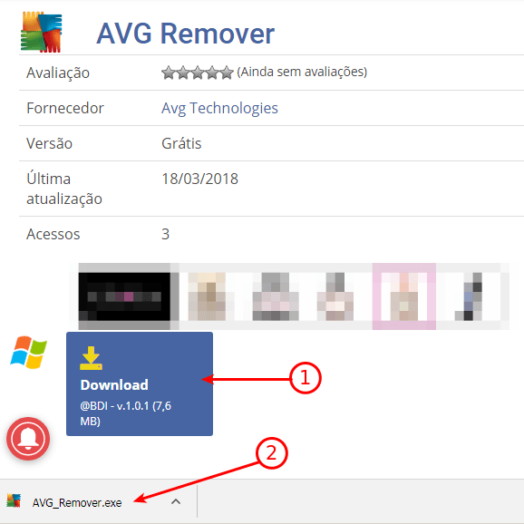 Erro no AVG - Você não está protegido 2 Download do AVG Remover