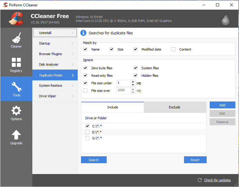 Usando o CCleaner para fazer uma limpeza em seu PC ou Mac 23 Ferramentas - Arquivos duplicados