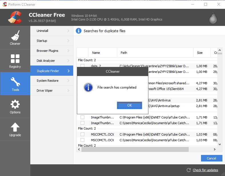 Usando o CCleaner para fazer uma limpeza em seu PC ou Mac 24 Ferramentas - Arquivos duplicados - Final