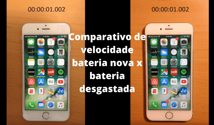 Iphone - Comparativo de performance na troca de bateria