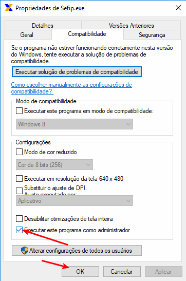 Problemas com a instalação e execução da SEFIP 12 Executar SEFIP como administrador