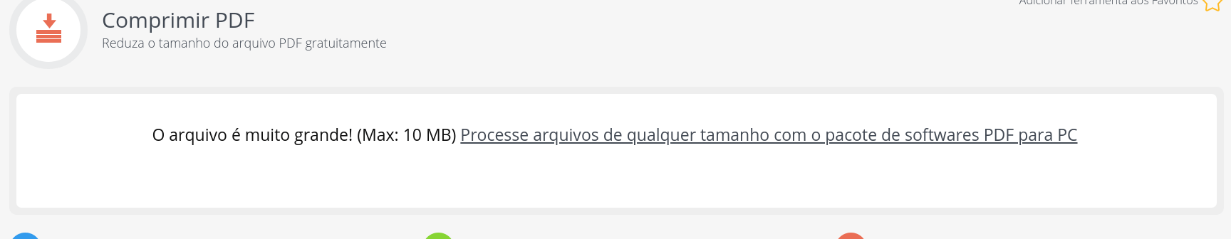 Comprimir arquivos PDF online gratuitamente 9 PDF Candy - Tamanho excedente