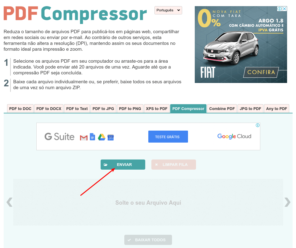 Comprimir arquivos PDF online gratuitamente 6 PDF Compressor - Envia arquivos