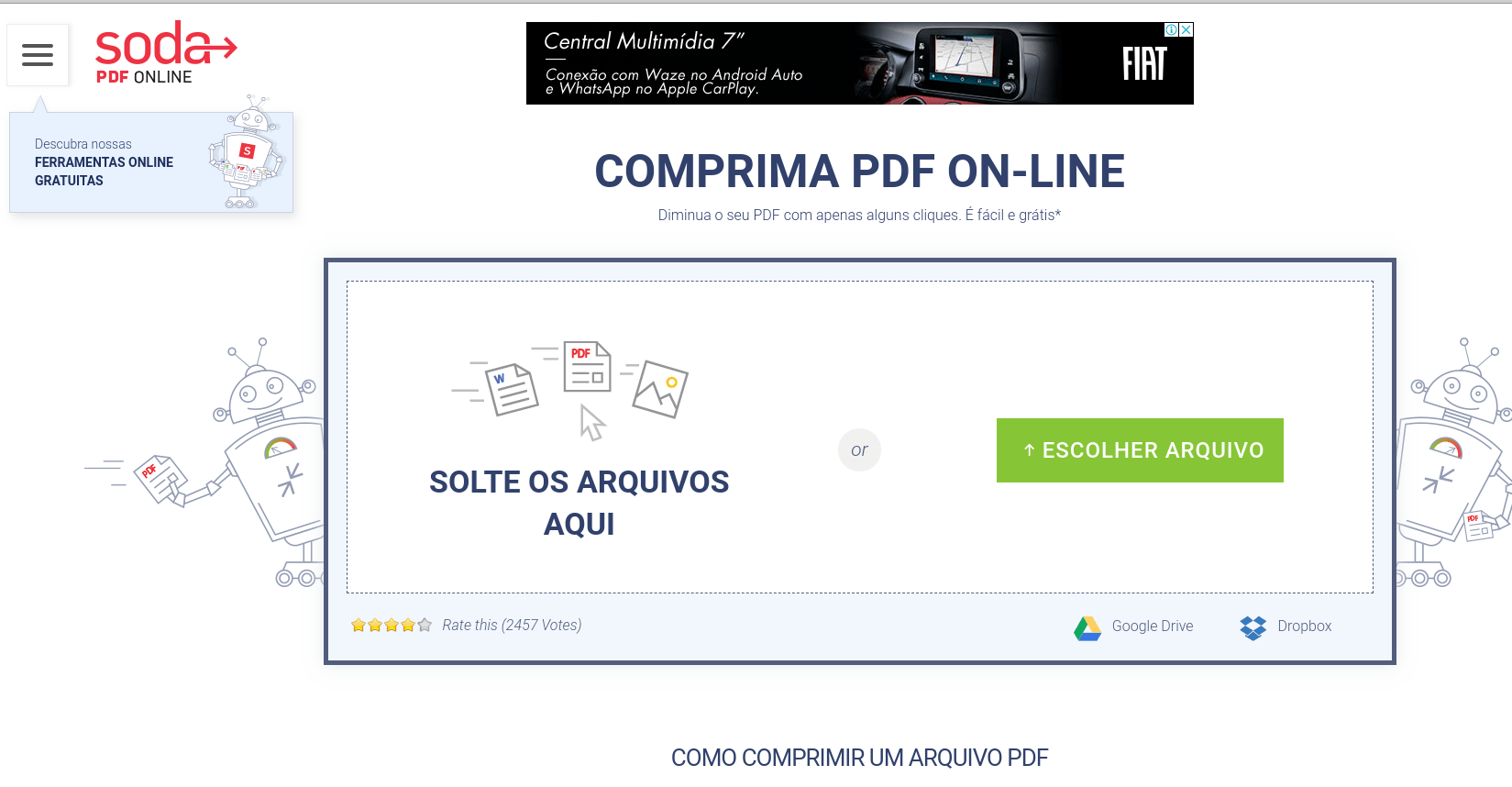 Comprimir arquivos PDF online gratuitamente 10 Soda PDF - Enviar arquivos