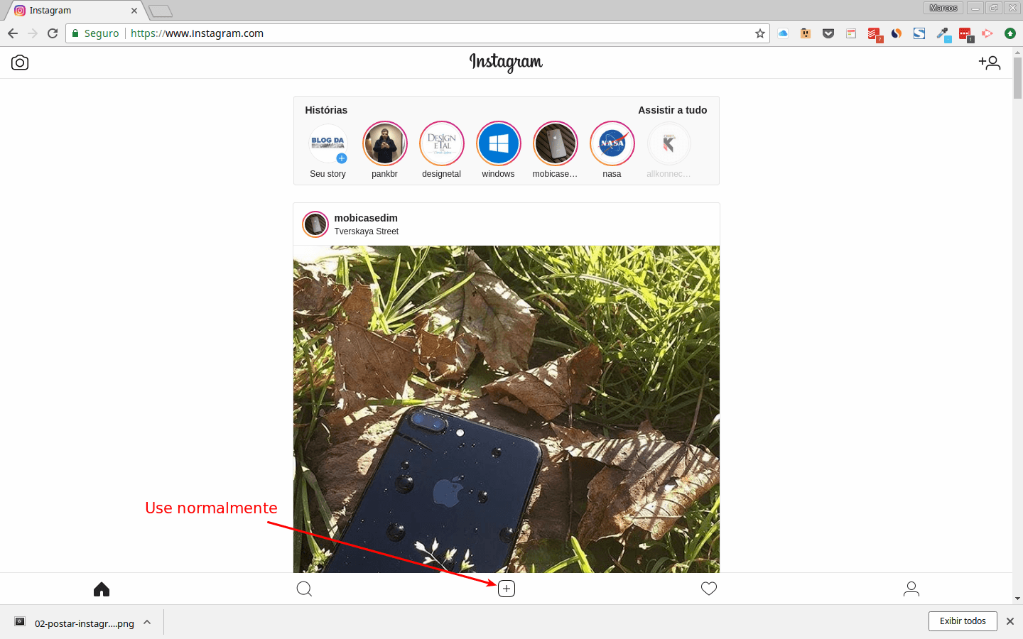 Como postar foto no instagram pelo pc 8 Instagram em Tela cheia no PC