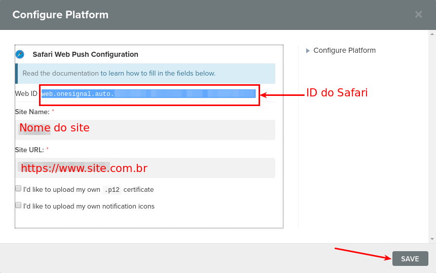 Configuração do Safari