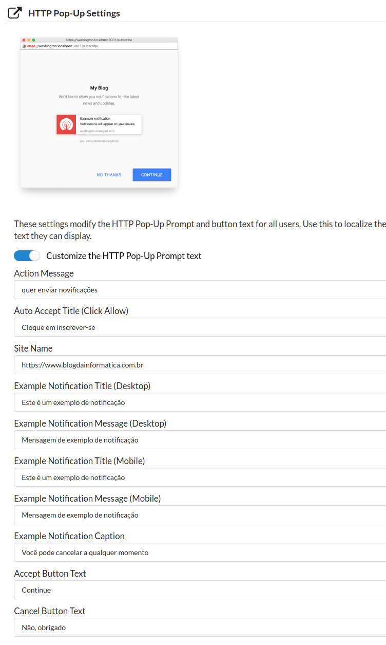 Configurações do OneSignal Parte 5