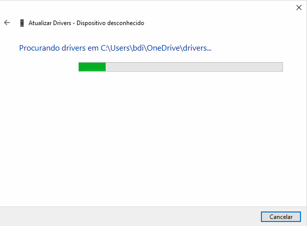 Instalação do driver pelo Windows