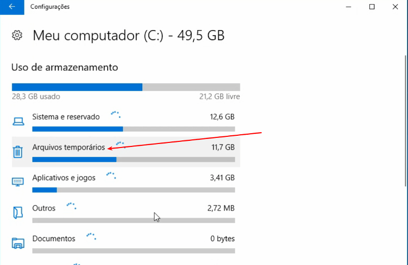 Arquivos temporários