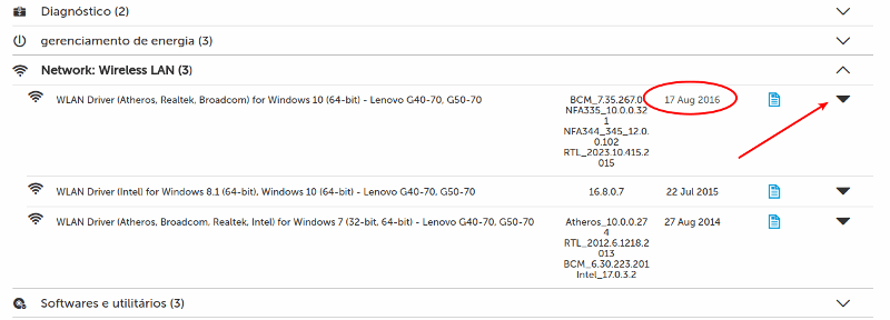 Lenovo Série G não conecta Wifi 5 Driver da rede sem fio - Selecionar o mais novo