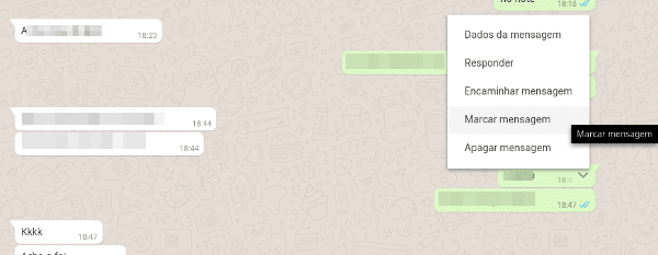 Mensagens Destacadas no WhatsApp 8 Marcar mensagens no WhatsApp Web
