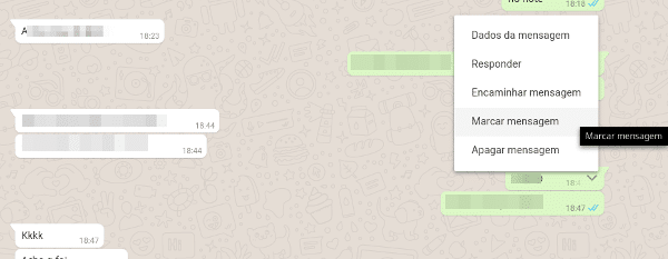 Marcar mensagens no WhatsApp Web