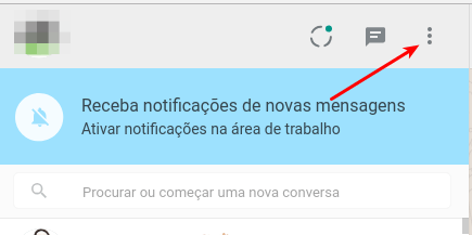 Mensagens Destacadas no WhatsApp 9 Acessar menu WhatsApp Web