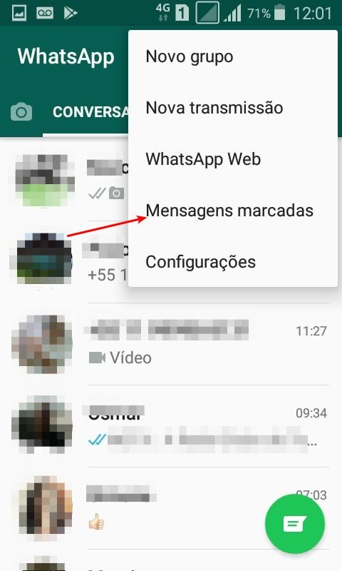 Mensagens Destacadas no WhatsApp 7 Mensagens salvas do WhatsApp no Android