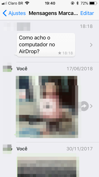 Mensagens arquivadas WhatsApp do iPhone