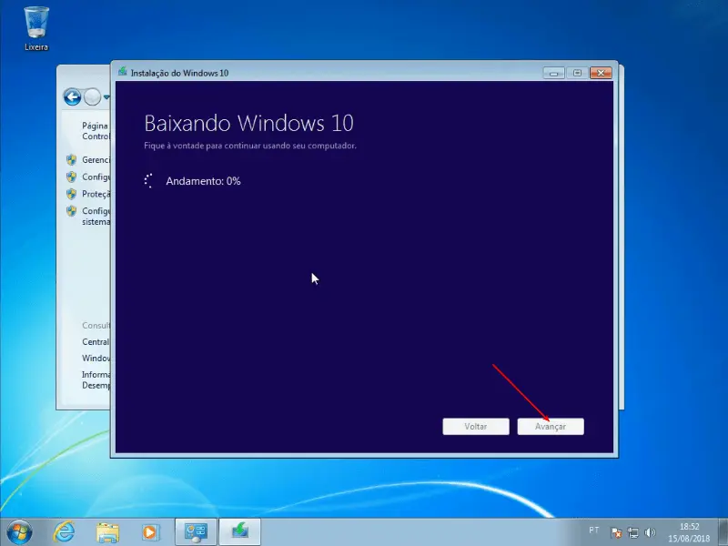 Baixando o Windows 10