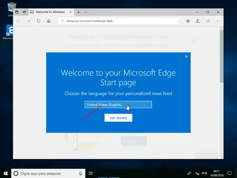 Windows 10 original GRÁTIS 21 Configuração inicial do Edge