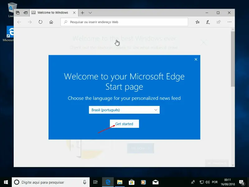 Windows 10 original GRÁTIS 23 Confirmando português do Brasil