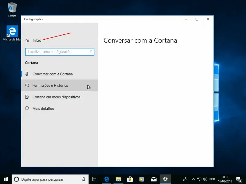 Windows 10 original GRÁTIS 25 Voltar ao início das Configurações