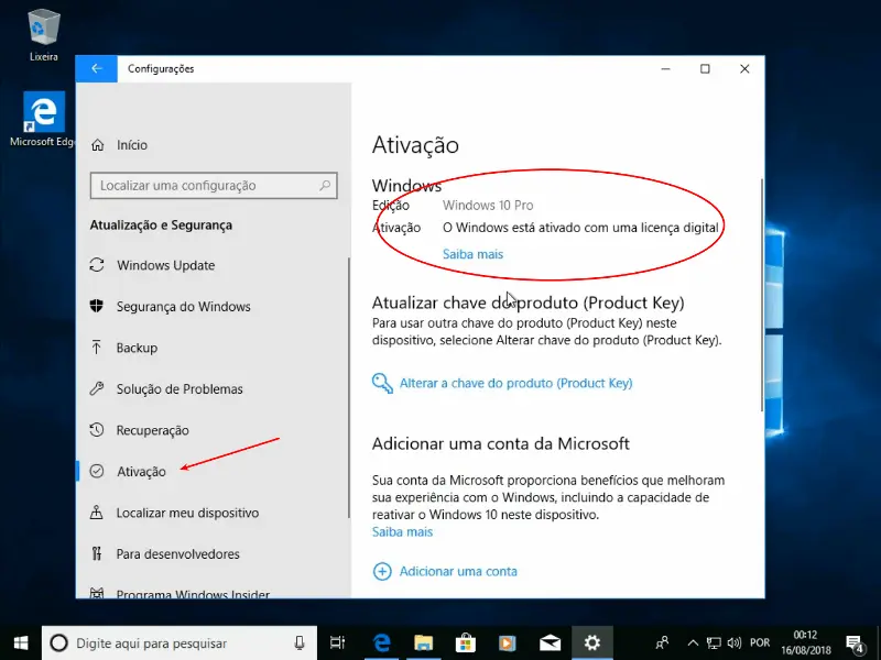 Windows 10 original GRÁTIS 27 Windows ativado com a Licença Digital