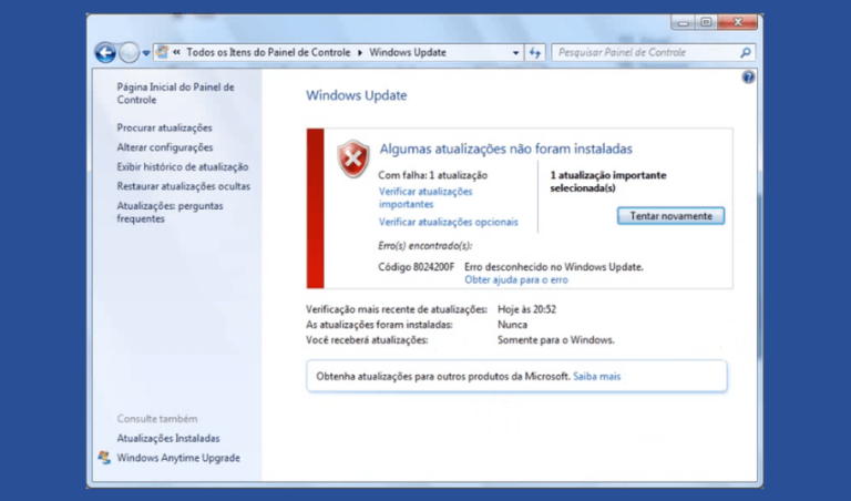 Erro 8024200F do Windows Update