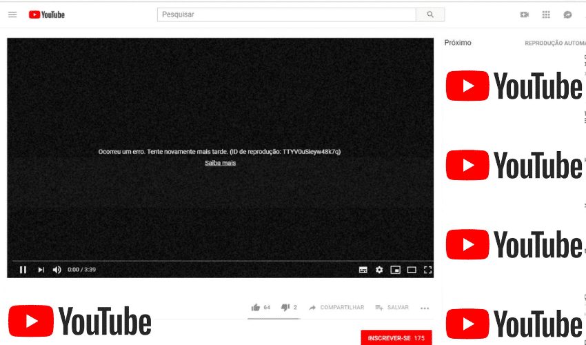Erro no Youtube