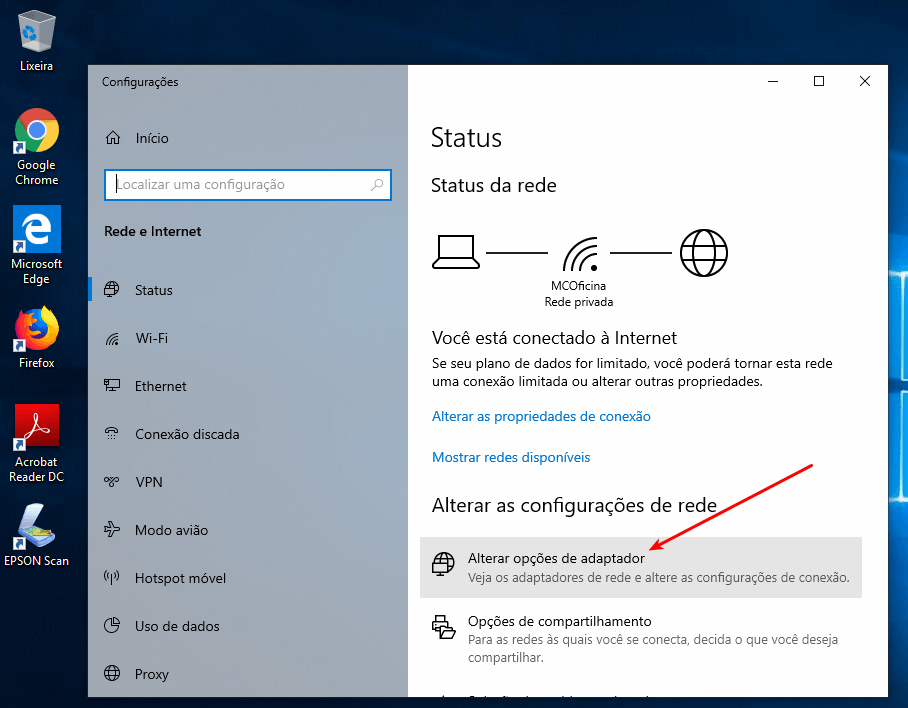 Como encontrar suas senhas de Wifi salvas no computador 3 Alterar configurações de adaptador