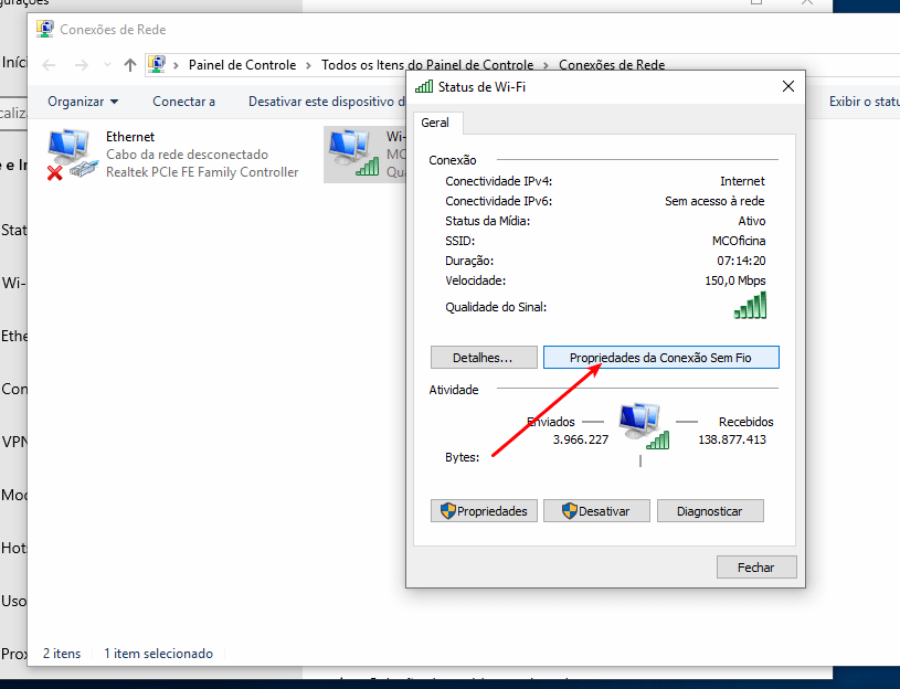 Como encontrar suas senhas de Wifi salvas no computador 5 Propriedades da Conexão Sem Fio