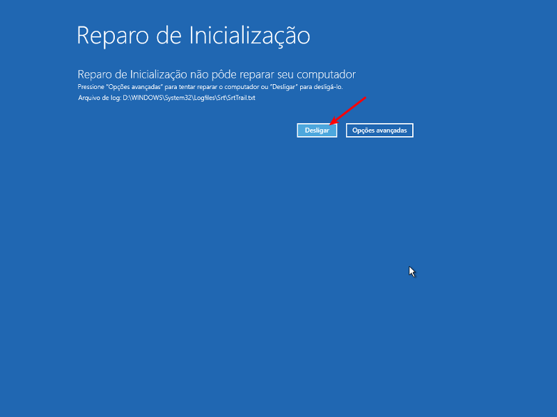 Consertar 'No bootable device' no Windows 10 8